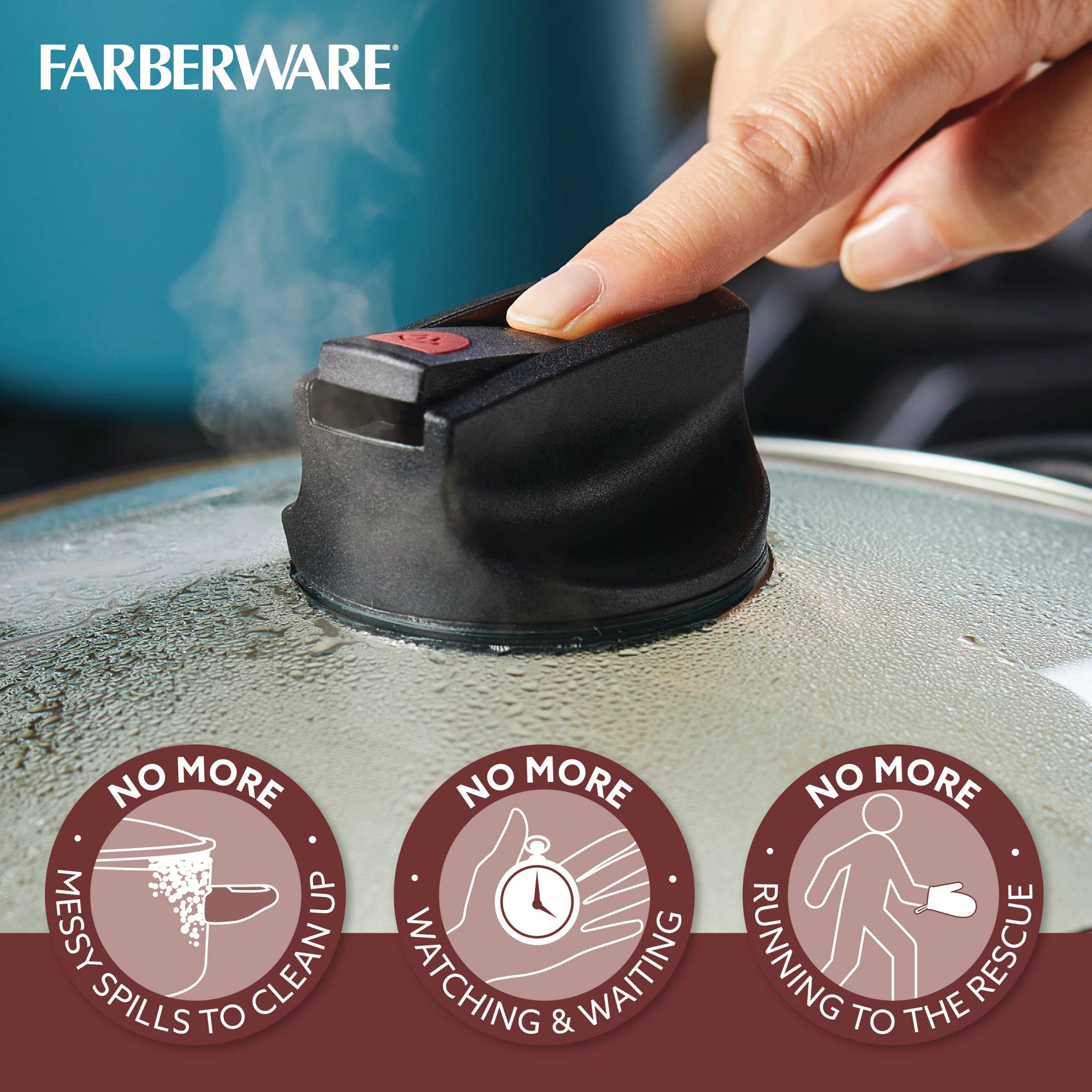 Набір каструль і сковорідок Farberware Smart Control з антипригарним покриттям, 14 предметів, колір аква