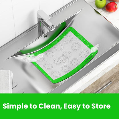 Set of 4 Reusable Macaron Cookie Sheet Baking Mats 0.75mm by HOTPOP (2 Half Sheets and 2 Quarter Sheets), Non Stick Baking Mats for Cookie Sheet