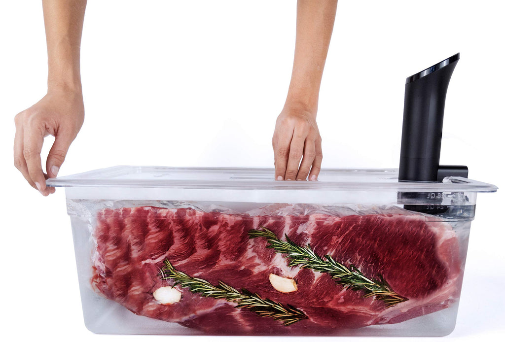 Великий контейнер Väeske Sous Vide з кришкою та ізоляційним чохлом | Аксесуари для Sous Vide | Сумісний з плитами Anova, Anova Nano, Joule, Instant Pot, Sous Vide (26 кварт)