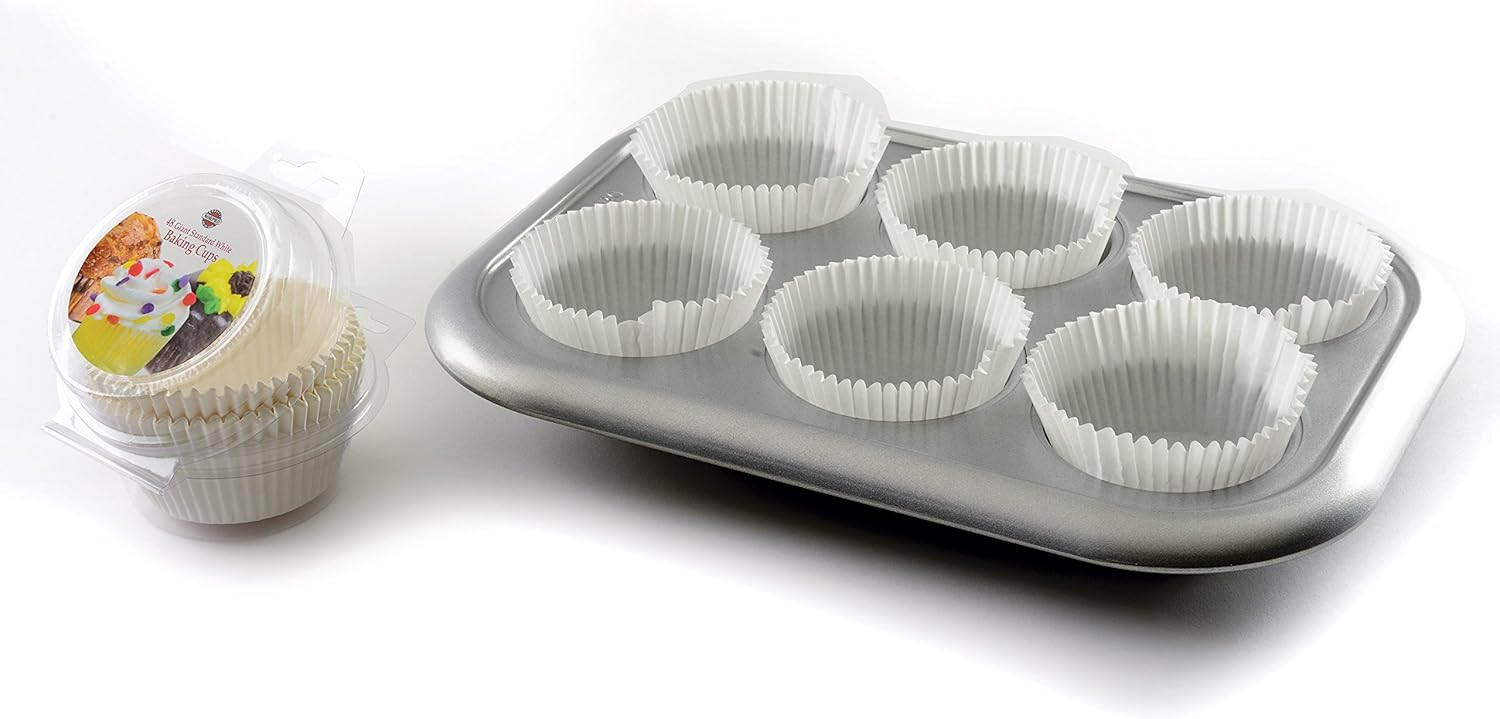 Norpro Giant Muffin Cups, White, Pack of 48