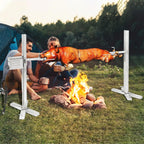 Комплект електричного гриля-вертушки Kendane, 90 фунтів гриль-вертушка для свиней, штатив з нержавіючої сталі, підставка для вертела, 52-дюймовий рожен з вугіллям для свиней та ягнятини, двигун 15 Вт та регулювання висоти для кемпінгу