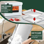 Quarter Sheet Pan with Cooling Rack Set [2 Baking Sheets + 2 Baking Racks], CEKEE Stainless Steel Cookie Sheets for Baking and Wire Rack - Rust & Warp Resistant & Nonstick, Size 12 x 9.8 x 1 Inch
