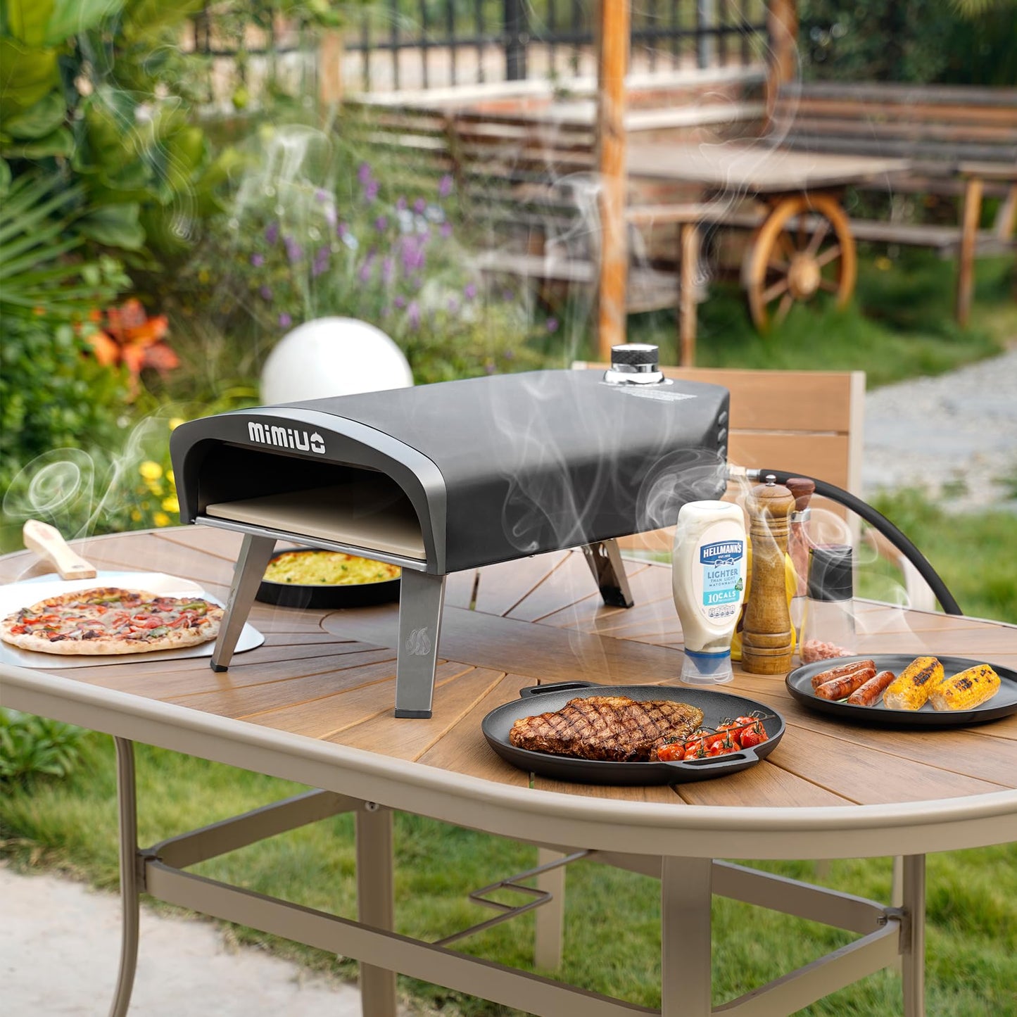 Mimiuo Gas Pizza Oven Outdoor - Portable Propane Pizza Ovens for Outside - Professional Pizza Stove with 13 inch Pizza Stone, Ideal for Any Outdoor Kitchen