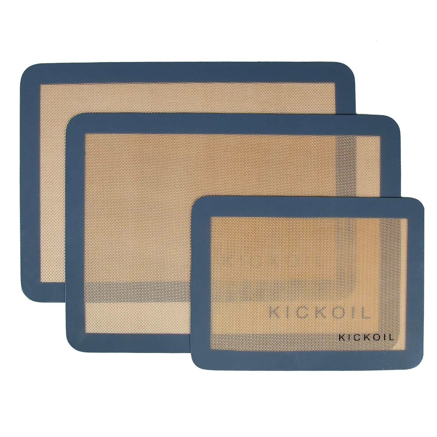 Small Silicone Baking Mats Quarter Sheet Non Stick Reusable Silicone Oven Liners, BPA Free, Food Grade Baking Mats for Cookies, Macarons Bread & Pastry, Toaster Pad Set of 3 Pack 11.6'' x 8.5''