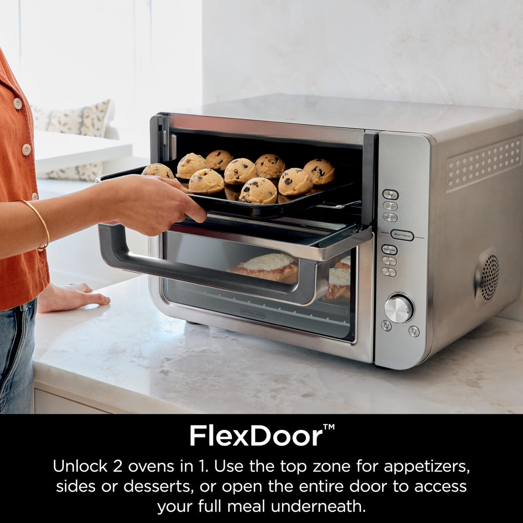Ninja Double Stack XL Countertop Oven & Air Fryer, 12-in-1, Flexdoor, FlavorSeal, SMART FINISH with DualZone Technology, Countertop Oven, Air Fryer, Bake, Broil, Reheat, Pizza, Stainless Steel, DCT601