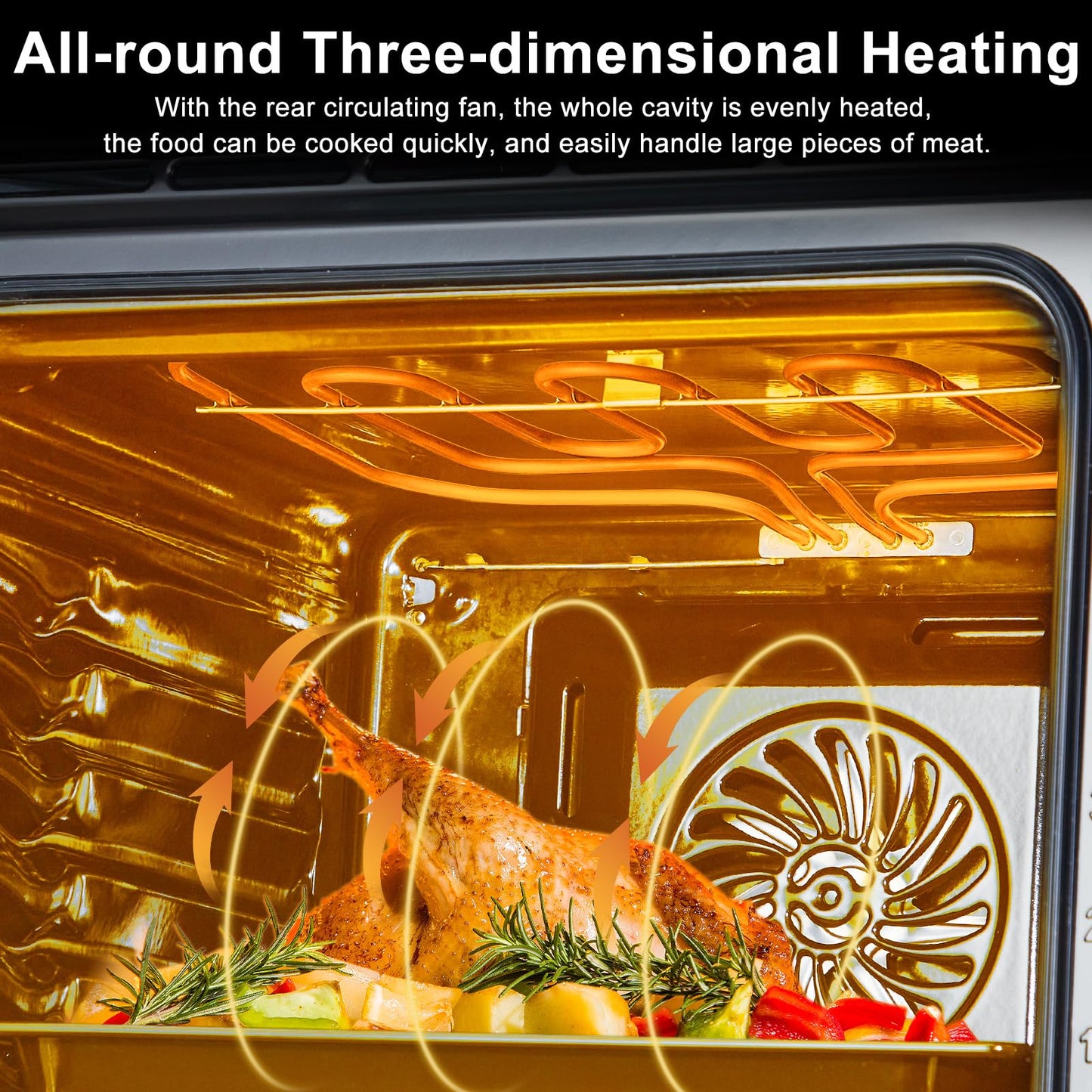 TacleeKii 24" Electric Single Wall Oven - 2.5Cu.ft, 8 Baking Modes, Air Frying, 70L Convection, 3D Surround Heating, Touch Control LED