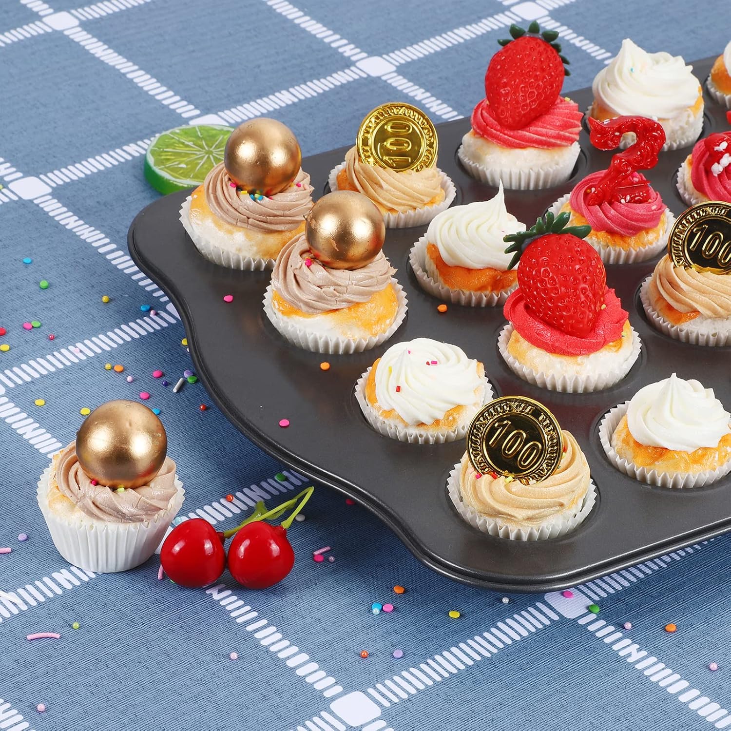 Caperci 500 Count Mini Cupcake Liners White Muffin Liners Greaseproof No Smell Small Cupcake Wrappers Baking Cups