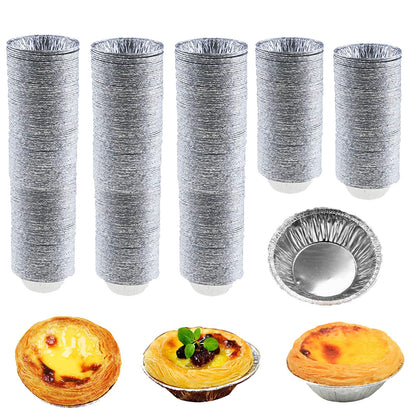 100 Pcs Aluminum Foil Mini Pans, Great for Baking Tarts, Quiche, Pudding, etc.