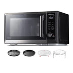 Kuchenka mikrofalowa TOSHIBA Countertop, frytkownica powietrzna Combo, inwerter, konwekcja, grill, Speedy Combi, równomierne rozmrażanie, czujnik wilgotności, funkcja wyciszenia, 27 automatycznych menu i 47 przepisów, 1,0 cu.ft/30QT, 1000 W