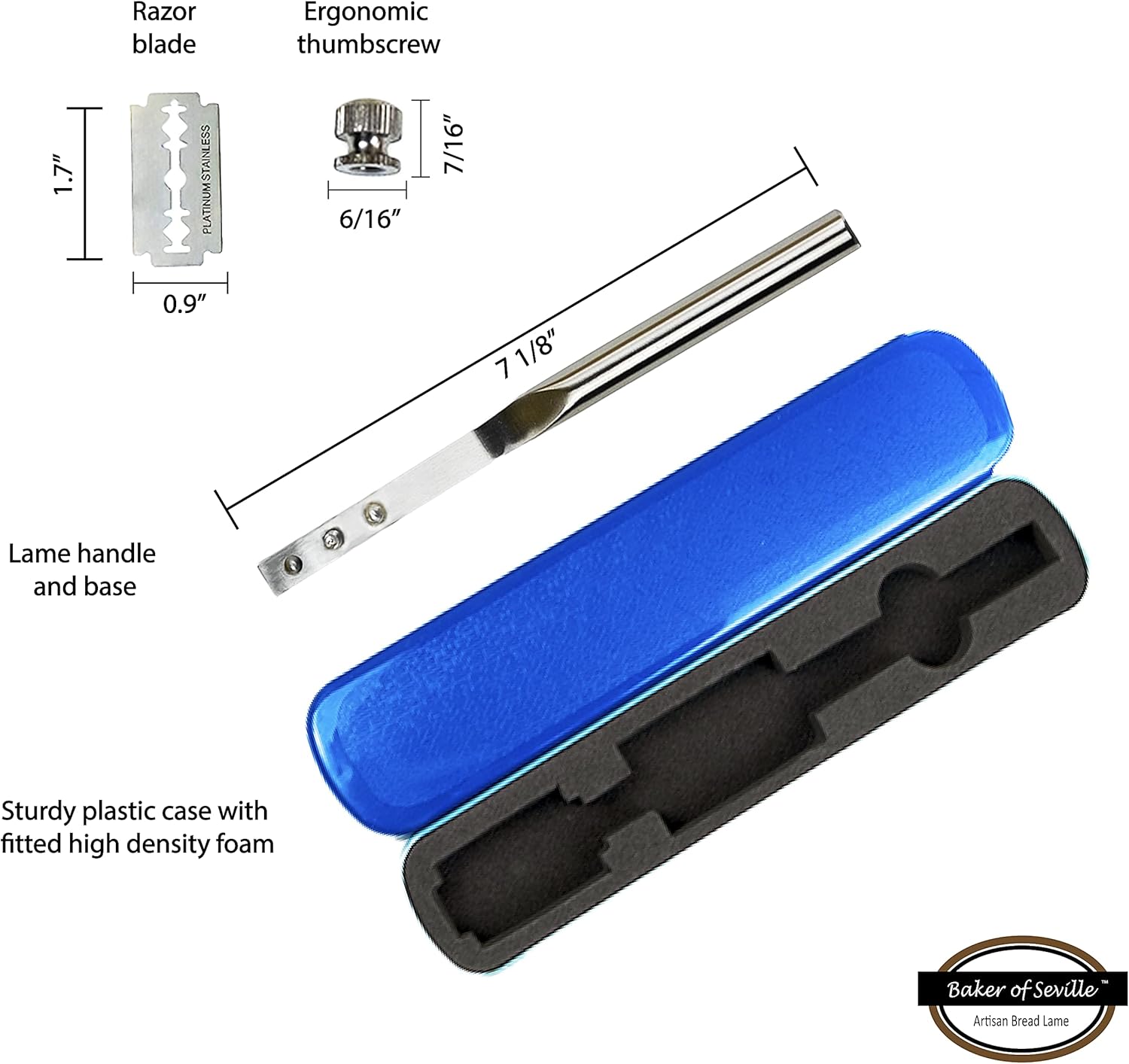 Bread Lame – Now with 6 Included blades. Change from Straight or Curved Blade Lame in seconds with the Patented Design. Built for professional and serious bakers.