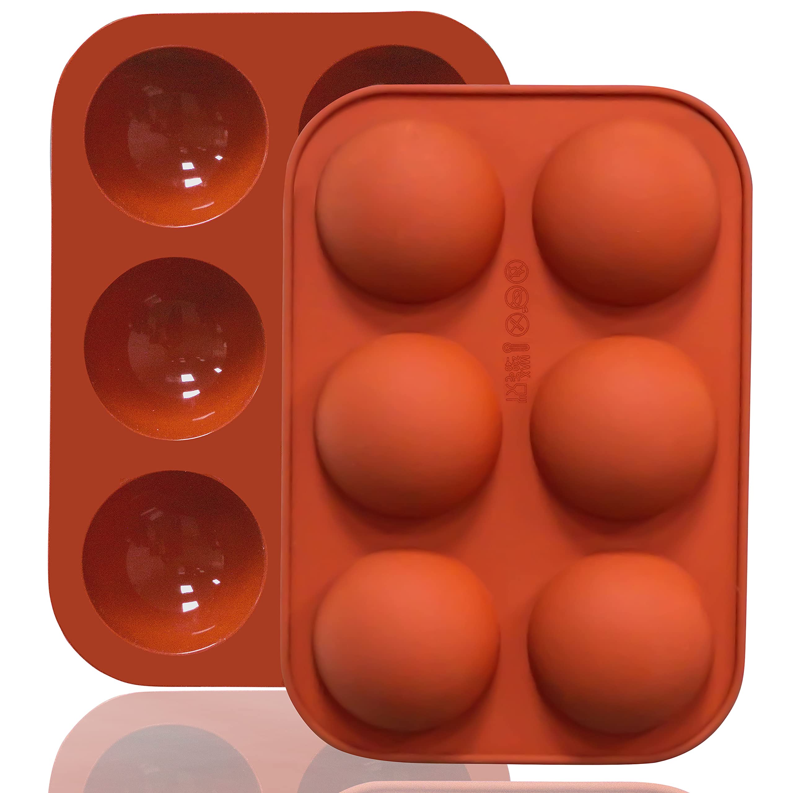Small 15-Cavity Semi Sphere Silicone Molds Non-Stick,2 Packs Half Sphere Silicone Baking Molds for Making Jelly, Chocolates and Cake