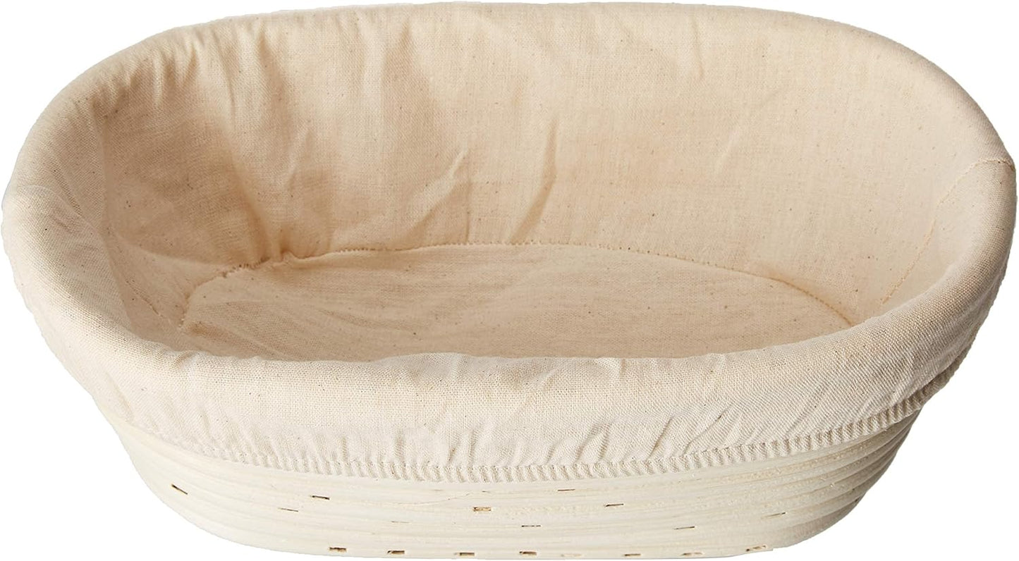 (10 x 6 x 3.5 inch) Banneton Bread Proofing Basket Oval Liner SUGUS HOUSE Brotform Dough Rising Baking Bowl Dough Gifts for Bakers Proving Baskets for Sourdough