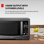 Kuchenki mikrofalowe TOSHIBA EM131A5C-BS do blatu, 1,2 stopy sześciennej, 12,4 cala, wyjmowany talerz obrotowy, inteligentny czujnik wilgotności, 12 automatycznych menu, funkcja wyciszenia, tryb ECO, łatwe czyszczenie wnętrza, kolor czarny, 1100 W