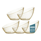 Posh Setting Clear Serving Bowls Small Hard Plastic Candy Bowl for Weddings, Buffet, Offices, Disposable Small Angled Bowls for Party's, Salads, Snacks and Fruit Bowl 5 Pack