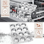 P&P CHEF Muffin Pan Cupcake Baking Pan Set, Stainless Steel Muffin Tin Tray for Mini Cake Tart Quiche, Oven & Dishwasher Safe, Non-toxic & Heavy-duty, (12 Cup, 2Pcs)