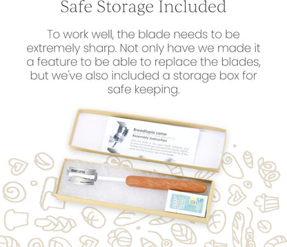 Breadtopia Bread Lame with 5 Blades & Storage Box | Premium Lame Bread Tool | Bread Lame Dough Scoring Tool | Perfect as a Sourdough Scoring Blade | Ideal Gifts for Bakers |