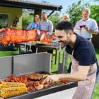 ZZZZS BBQ Rotisserie Grill Roaster Charcoal Roast Machine 132LBS Charcoal Bearing Lamb Spit Roaster Hog Roasting Machine na piknik na świeżym powietrzu Camping Wysokość regulowana, z przegrodą