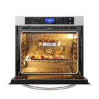 KoolMore KM-WO30S-SS 30-Inch 5 Cu. Ft. Electric Premium Single Wall Quiet, Rapid Convection, 7 Cook and Baking Modes, Large Capacity Oven, Stainless-Steel Unit, Self-Cleaning, Silver