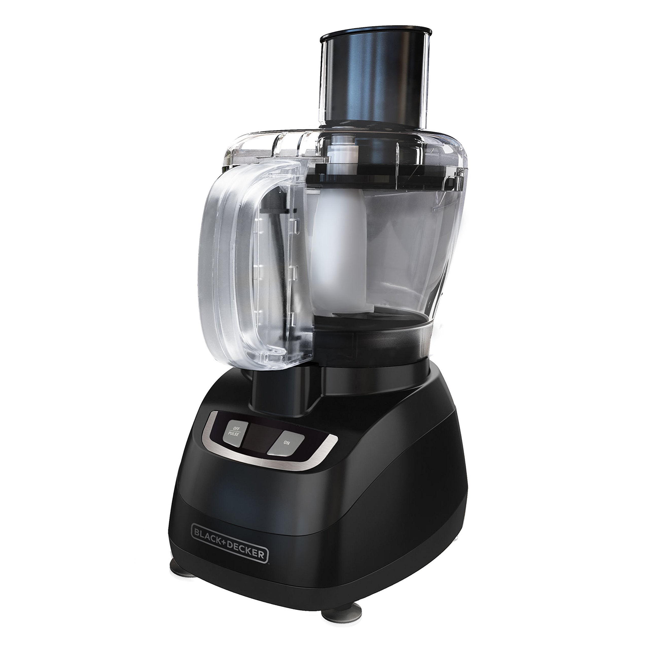 BLACK+DECKER FP1600B 8-kubkowy robot kuchenny z ostrzem ze stali nierdzewnej, czarny