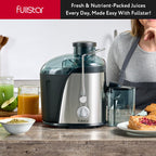 Fullstar Juicer Machines Vegetable and Fruit Juicer - 2-Speed Small Juicer, Juice Extractor Machine, Juice Maker Machine, Juice Maker, Fruit Juicer Machine, BPA Free Compact Juicer (Black)