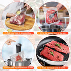 Urządzenie Sous Vide, Urządzenie do gotowania Sous Vide 1100 W, Precyzyjne urządzenie Sous Vide, Ultracichy, szybko nagrzewający się, zanurzeniowy, cyrkulacyjny garnek z kontrolą dotykową, dokładna temperatura, kontrola czasu, wodoodporność IPX7