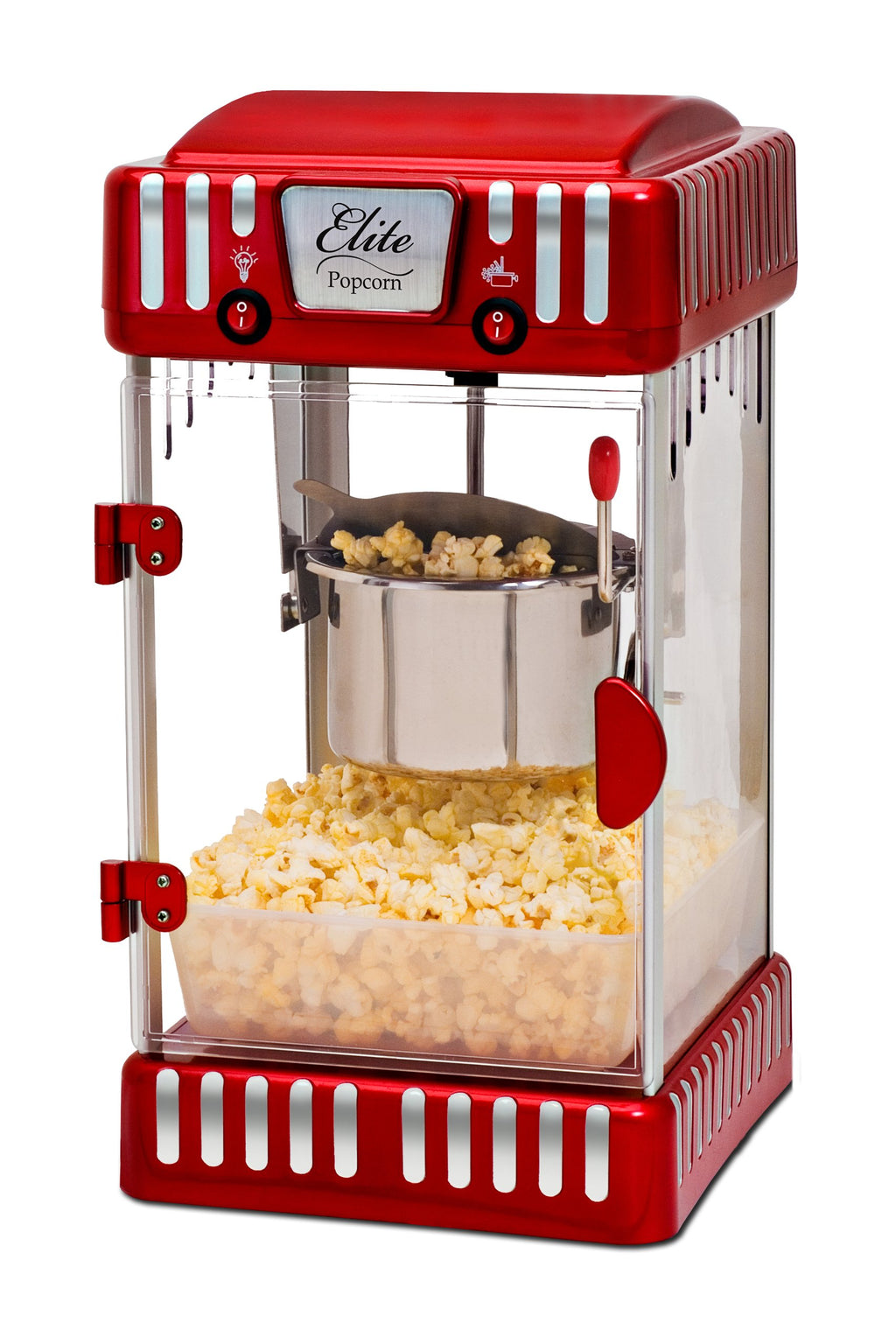 Elite Gourmet EPM-250 Maxi-Matic 2.5 унції класичний Carnival, настільний чайник для попкорну, ретро-стиль, гарячий попкорн з маслом, червоний