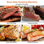 Maszyna Sous Vide, Urządzenie Sous Vide Cooker 1100 W Sous Vide Precyzyjna maszyna, Ultra cicha praca, Dokładna temperatura, Cyrkulator zanurzeniowy, Wodoodporność IPX7, Sterowanie dotykowe, Cyfrowy timer, Szybkie nagrzewanie