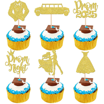 24 PCS 2025 Graduation Cupcake Toppers Glitter Diploma Congrats Grad Cap Cupcake Picks Class of 2025 Cake Decorations for 2025 Graduation Theme Party Supplies Pink
