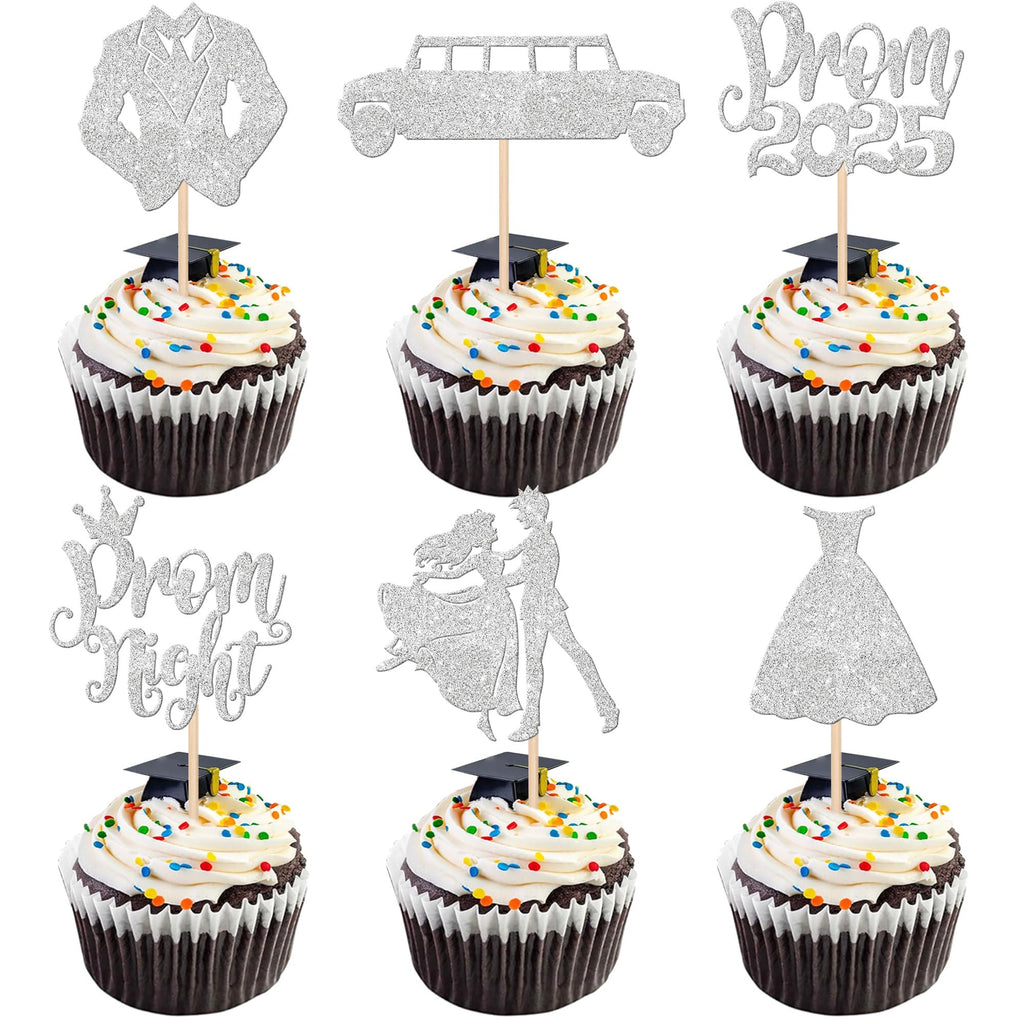 24 PCS 2025 Graduation Cupcake Toppers Glitter Diploma Congrats Grad Cap Cupcake Picks Class of 2025 Cake Decorations for 2025 Graduation Theme Party Supplies Pink