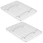 TeamFar Mini Cooling Rack Set of 2, Stainless Steel 8.75’’ x 6.25’’ Toaster Oven Grid Rack for Baking Roasting Broiling Grilling, Bakeable Rack for Cookies, Non-Toxic & Heavy Duty, Dishwasher Safe