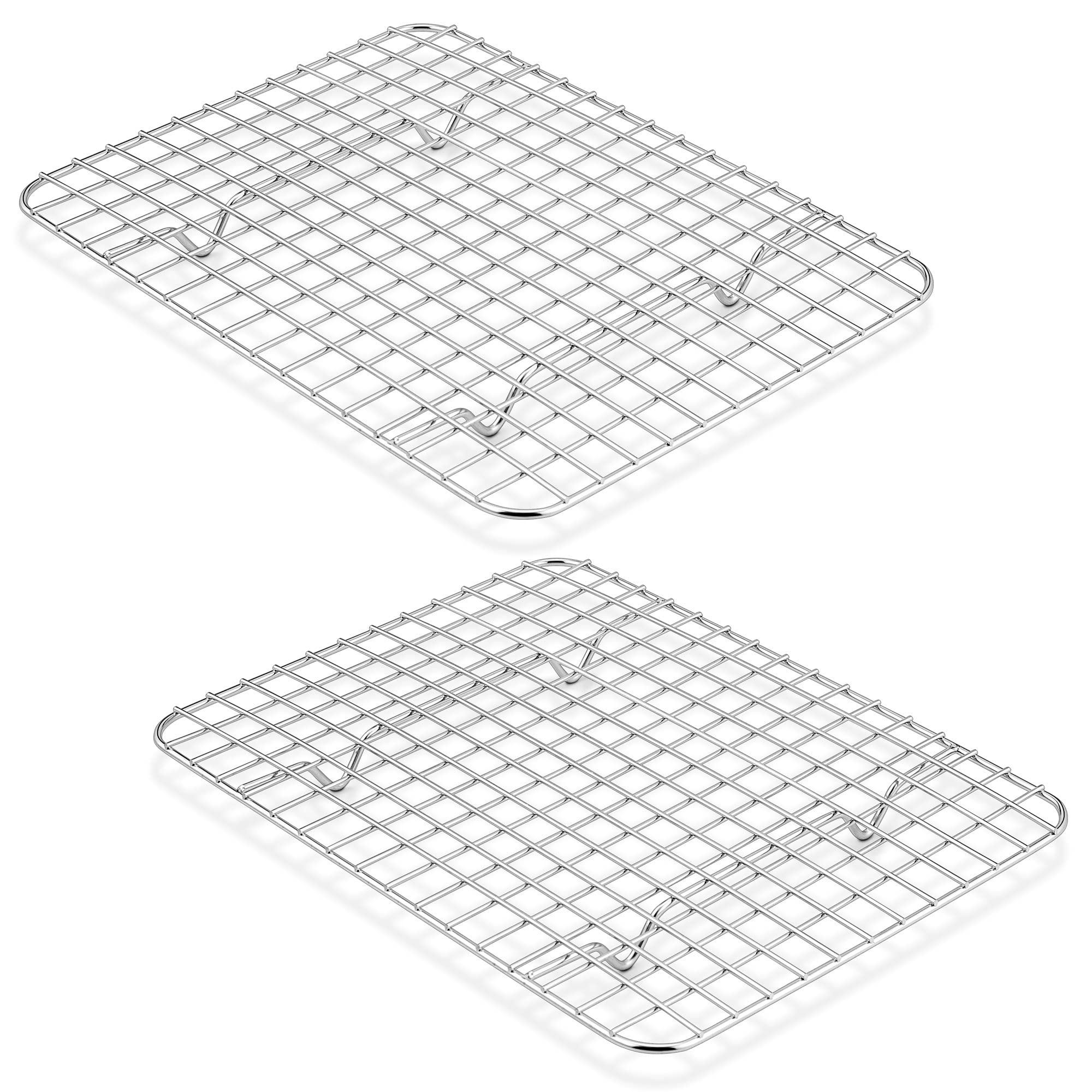 TeamFar Mini Cooling Rack Set of 2, Stainless Steel 8.75’’ x 6.25’’ Toaster Oven Grid Rack for Baking Roasting Broiling Grilling, Bakeable Rack for Cookies, Non-Toxic & Heavy Duty, Dishwasher Safe