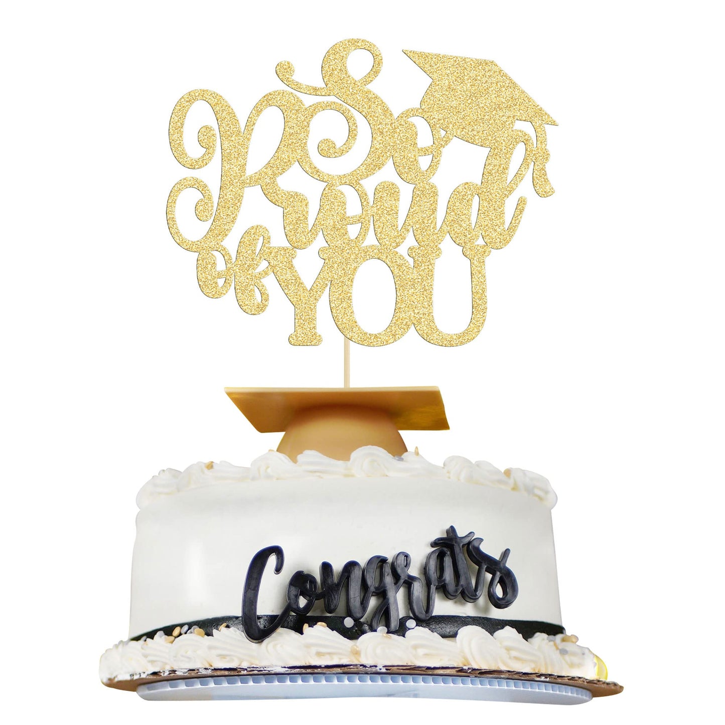 1Pc Congrats Grad 2025 Cake Topper Red Glitter Diploma Graduation Cap Cake Pick Congrats Class of 2025 Cake Decorations for 2025 Graduation Theme High School Boys Girls Graduate Party Supplies