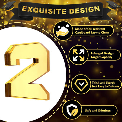 4Pcs 13.7" Graduation Decorations, 2025 Charcuterie Numbers Fillable for Graduation, Food Trays for Chocolate Cookies Goodie Cupcake Candy Tray Grad Party Board Box