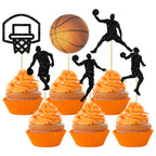 1Pc Basketball Happy Birthday Cake Topper Glitter Basketball Sports Theme Birthday Cake Pick for Theme Baby Shower Birthday Party Cake Decorations Supplies