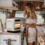 CIARRA 8-in-1 Air Fryer Steam Oven Countertop,12L Mini Toaster Oven with Steam, Rapid Steam, Air Fry, Vapor Bake, Steam Clean, Bake, Dried, Ferment, White