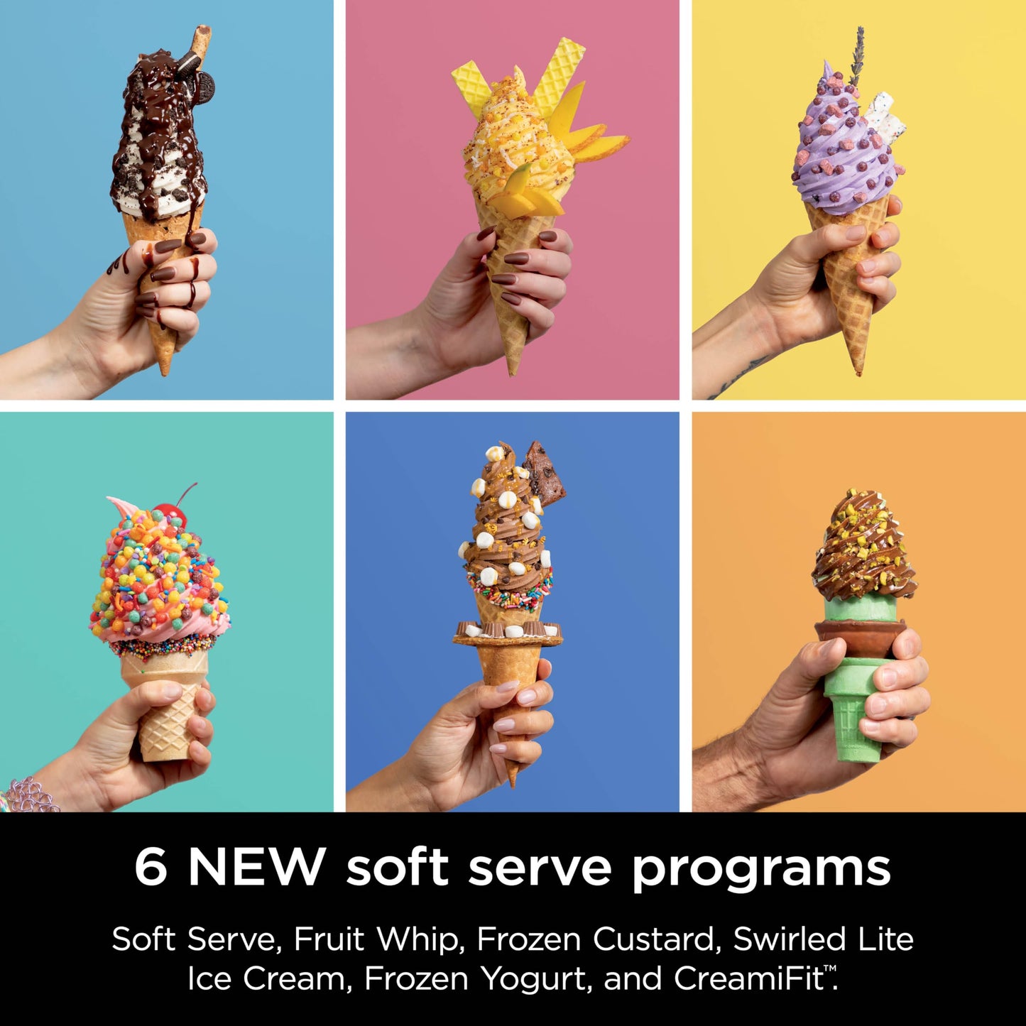 Ninja CREAMi Swirl Ice Cream and Soft Serve Maker, Sorbet, Milkshake, Frozen Yogurt, Low Calories Program & More, 13-in-1, Soft Serve Handle & (2) CREAMi Swirl 16oz Pints, For Kids & ALL ages, NC701