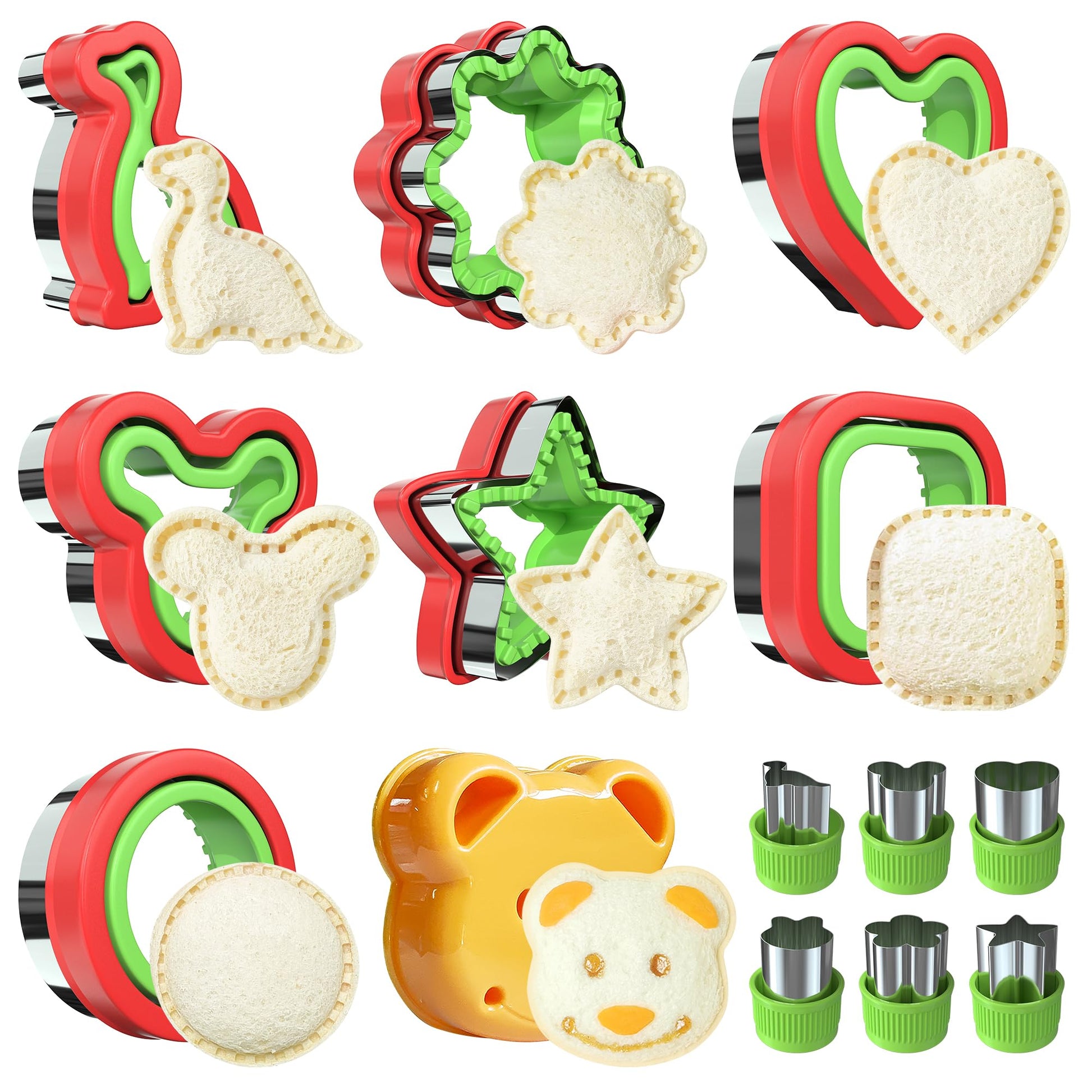 Sandwich Cutter and Sealer, Sandwich Cutter for Kids 5 PCS（BIG）, Decruster Sandwich Maker, Great for Lunchbox and Bento Box - Boys and Girls Kids Lunch