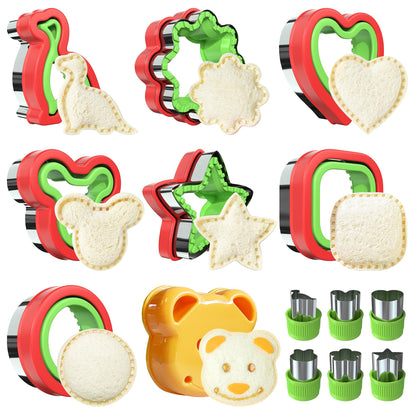 Sandwich Cutter and Sealer, Sandwich Cutter for Kids 5 PCS（BIG）, Decruster Sandwich Maker, Great for Lunchbox and Bento Box - Boys and Girls Kids Lunch
