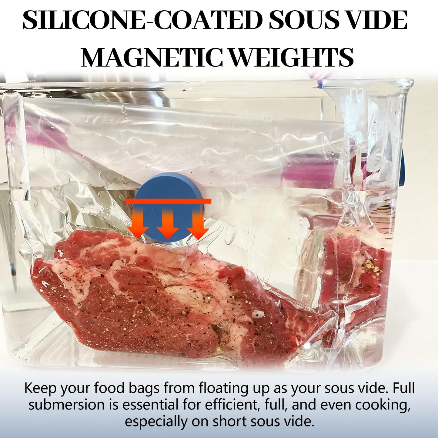 (8-Pack) Sous Vide Magnetical Weights Works on All Sous Vide Machines, Silicone-Coated Sous Vide Magnets