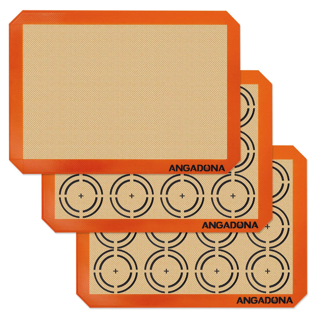 Silicone Baking Mat Sheets Set, Easy Clean &Non-Stick Food Grade Reusable Baking Mat, 2 Half Sheet Cookie Baking Mats Silicone for Oven, Make Macarons, Cookies and Pastry Mat