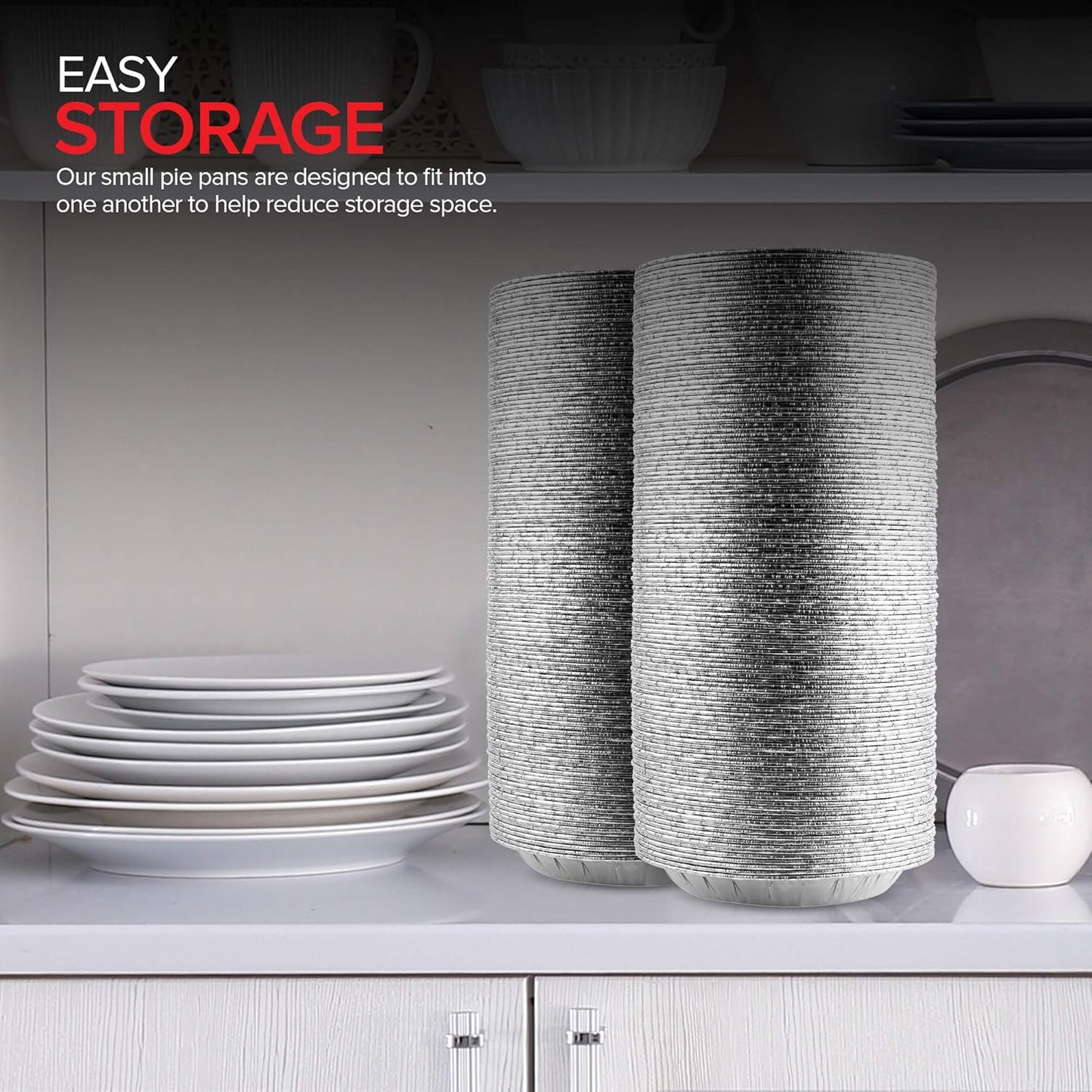 Stock Your Home 6 Inch Aluminum Foil Pie Pans (50 Count) – Disposable & Recyclable Mini Tins for Bakeries, Cafes, Restaurants – Durable Pans for Baking, Fruit Tarts, and Quiche