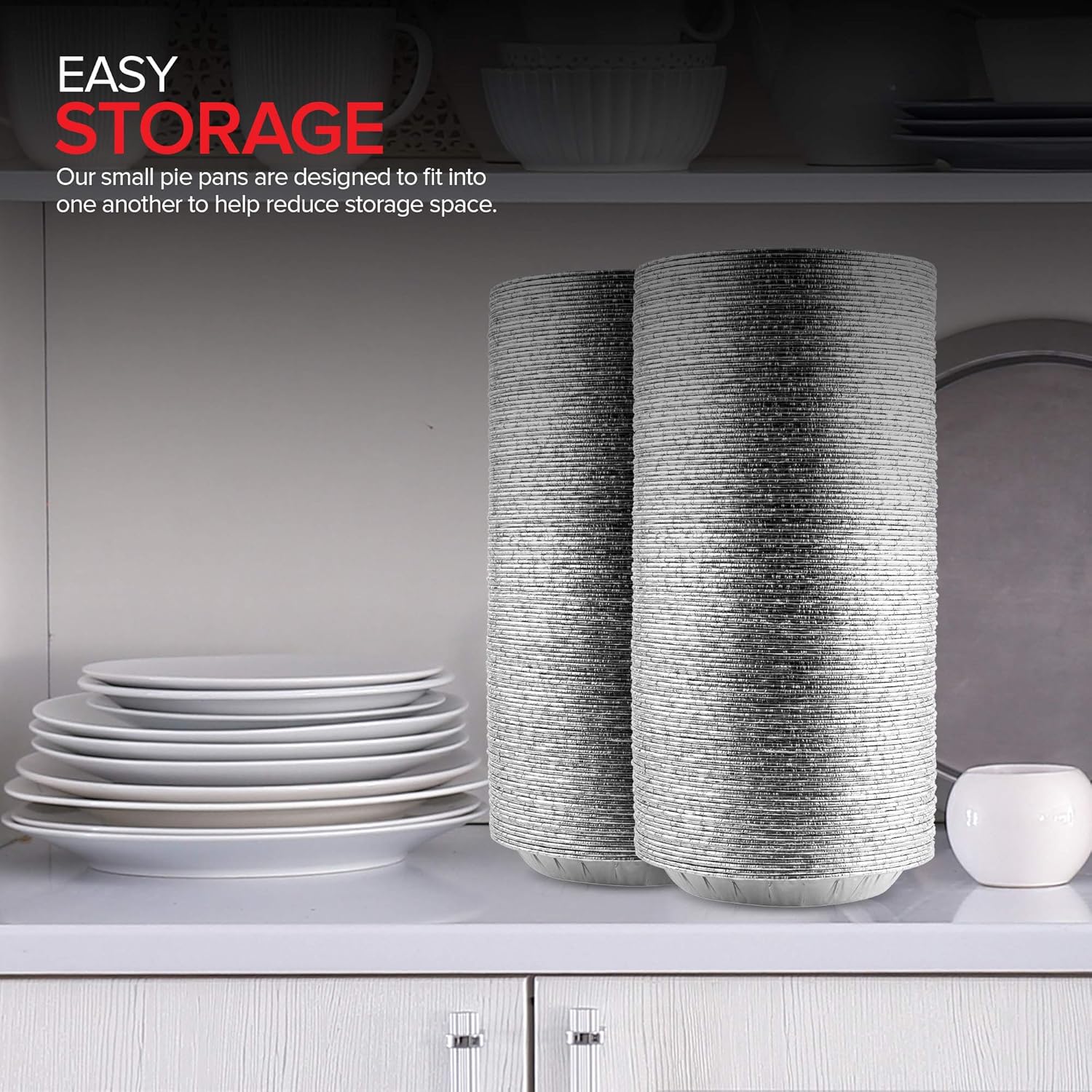 Stock Your Home 6 Inch Aluminum Foil Pie Pans (50 Count) – Disposable & Recyclable Mini Tins for Bakeries, Cafes, Restaurants – Durable Pans for Baking, Fruit Tarts, and Quiche