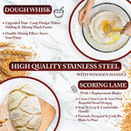 Banneton Bread Proofing Basket Set of 2-9" Round & 10" Oval - Rattan Sourdough Proofing Baskets and Sourdough Bread Baking Supplies for home bakers.