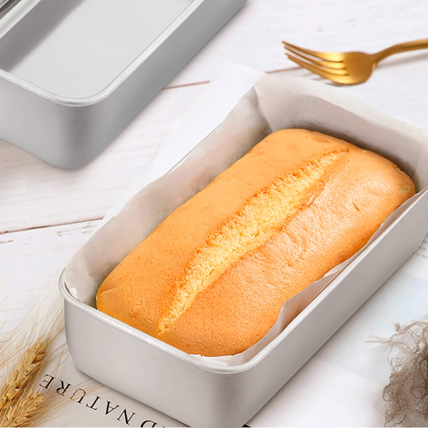 TeamFar Loaf Pans for Baking Bread, 9 × 5 Inch Stainless Steel Loaf Bread Pans Tins for Homemade Brownies, Healthy & Sturdy, Oven & Dishwasher Safe - Set of 2