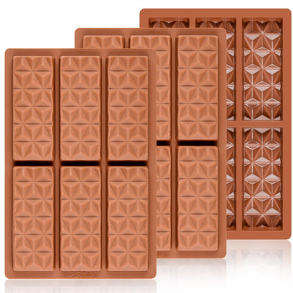 1 Pc Chocolate Bar Mold Deep Dubai Break Apart Candy Molds Thick Stuffed Silicone Molds for Filling Knafeh Pistachio Chocolate Bar and Wax Melts Large (Pyramid Shape)