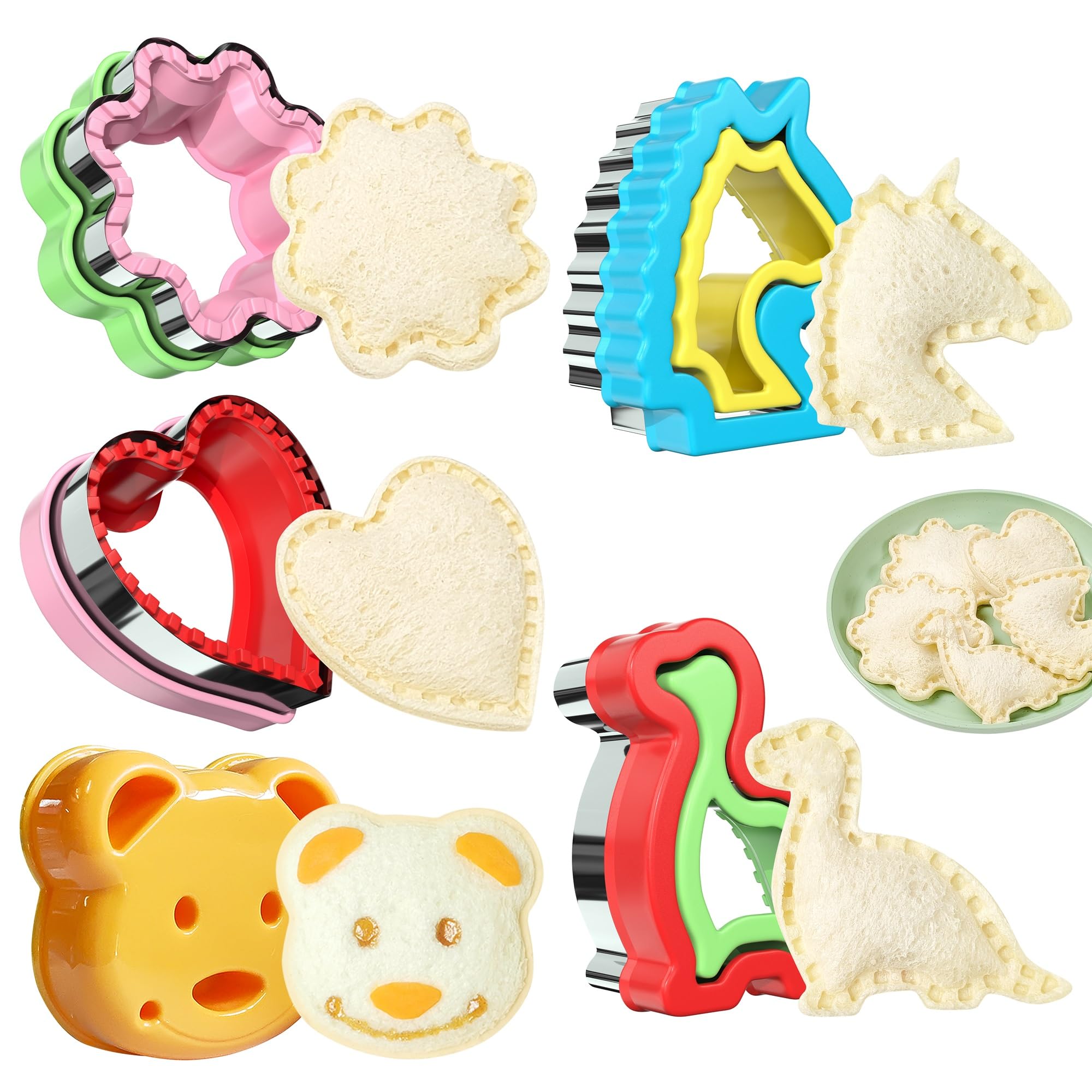 Sandwich Cutter and Sealer, Sandwich Cutter for Kids 5 PCS（BIG）, Decruster Sandwich Maker, Great for Lunchbox and Bento Box - Boys and Girls Kids Lunch