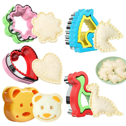 Sandwich Cutter and Sealer, Sandwich Cutter for Kids 5 PCS（BIG）, Decruster Sandwich Maker, Great for Lunchbox and Bento Box - Boys and Girls Kids Lunch