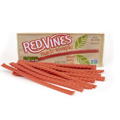 Red Vines Made Simple Licorice, Mixed Berry Flavored Twists, 4oz Tray (12 Pack), Soft & Chewy Candy, Assorted (50204)