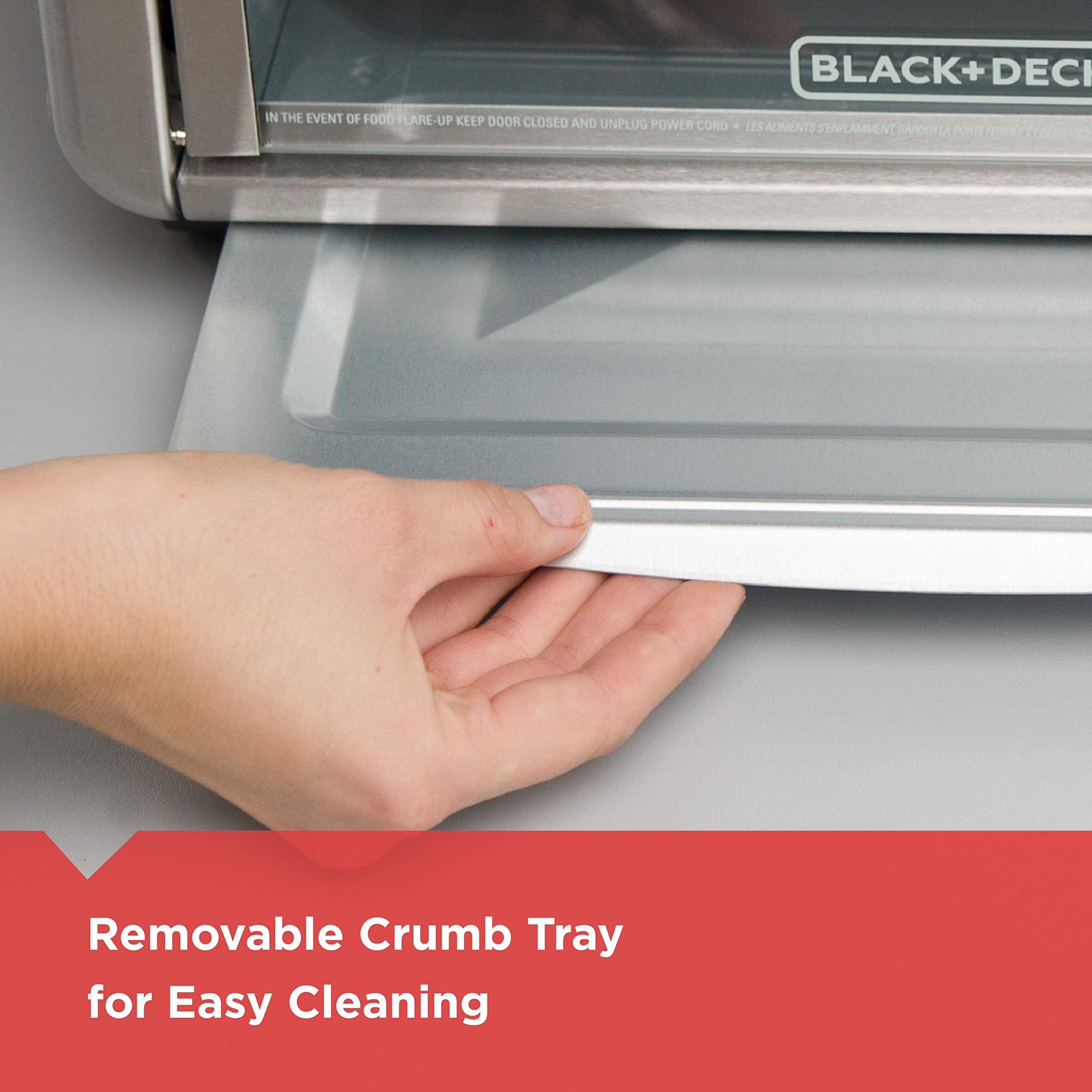 Piekarnik konwekcyjny Black+Decker Countertop, 8 funkcji gotowania jednym dotknięciem, stal nierdzewna
