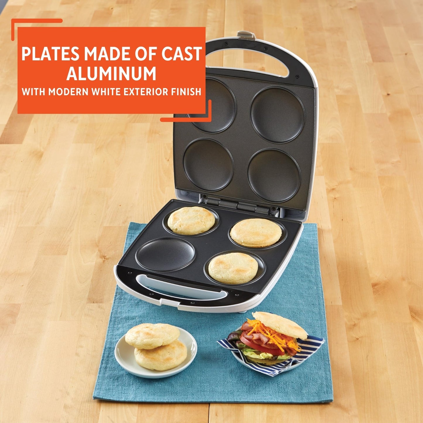 IMUSA USA 4 Slot Electric Arepa Maker with Nonstick Surface (1,200-Watts)